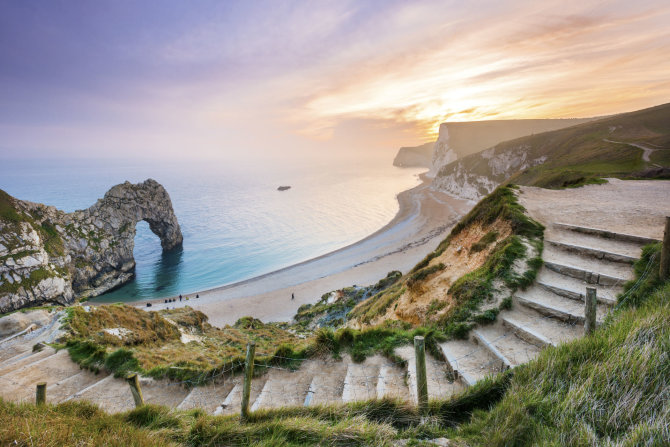 Vida Press nuotr./Durdle Door paplūdimys Dorsete, Didžiojoje Britanijoje 