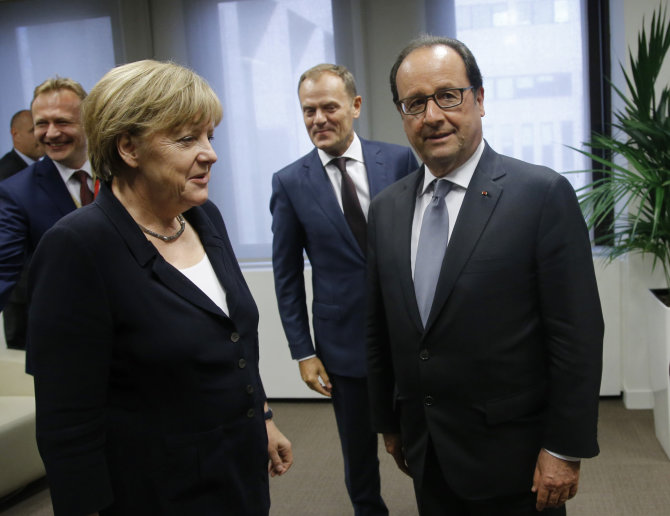 „Scanpix“ nuotr./Angela Merkel ir Francois Hollande'as