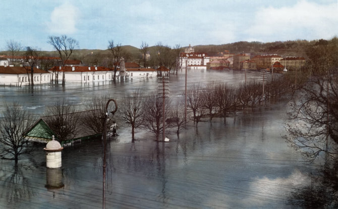 simtmeciospalvos.lt nuotr./Didysis Vilniaus potvynis 1931 m. (spalvota)