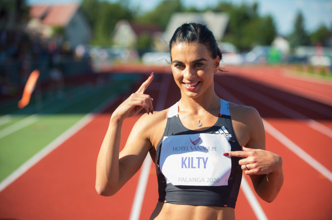 Alfredo Pliadžio nuotr./Lietuvos lengvosios atletikos čempionato akimirka. Dovilė Kilty