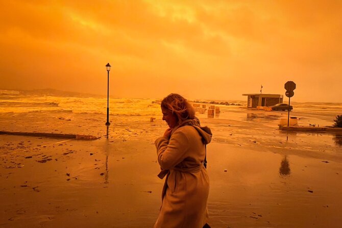 AFP/Scanpix/Smėlio audra Kretoje