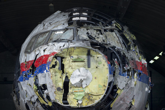 „Scanpix“/AP nuotr./Virš Rytų Ukrainos numuštas „Malaysia Airlines“ keleivinis lėktuvas