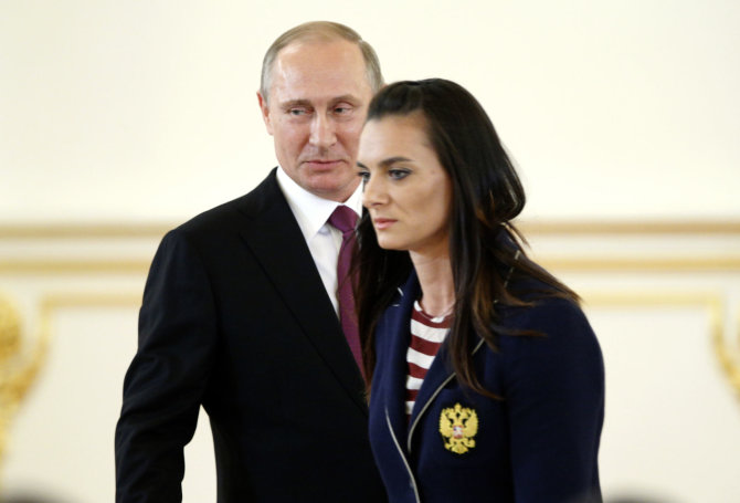 „Scanpix“ nuotr./Vladimiras Putinas ir Jelenas Isinbajeva