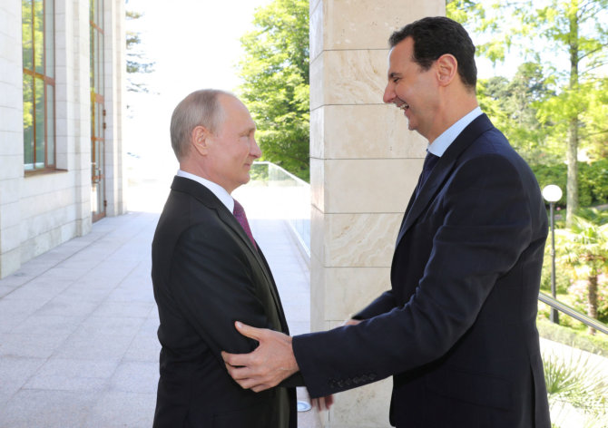 „Reuters“/„Scanpix“ nuotr./Basharas al Assadas ir Vladimiras Putinas