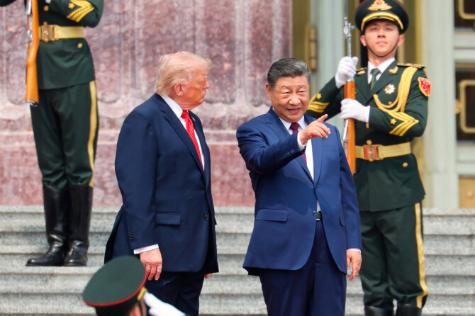AP/ „Scanpix“/Donaldas Trumpas, Xi Jinpingas