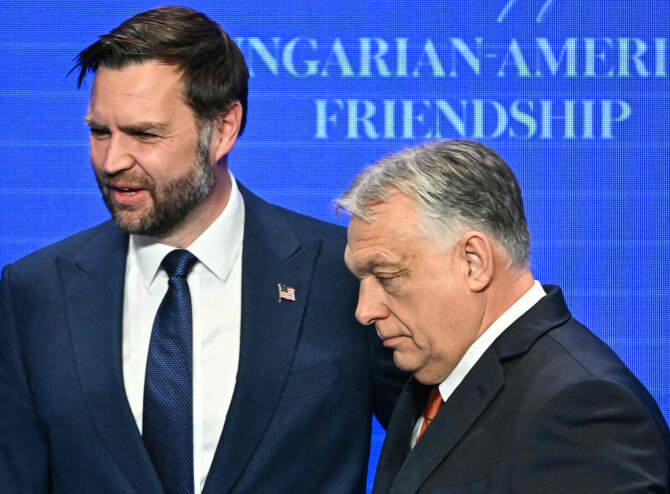 AFP/ „Scanpix“/J.D.Vance'as, Viktoras Orbanas