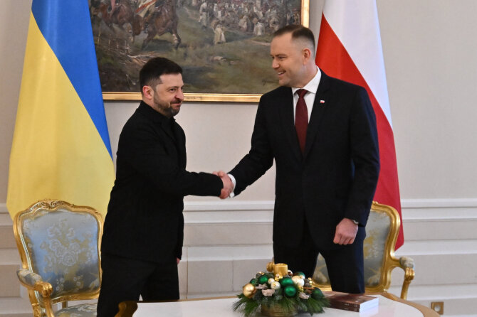 V. Zelenskis ir K. Nawrockis / Newspix / ZUMAPRESS.com