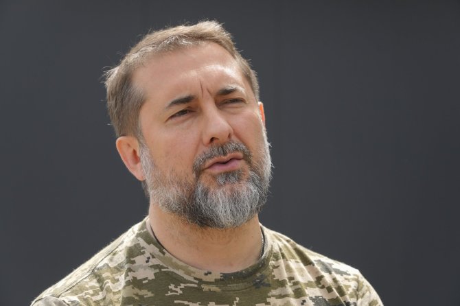 „AP“/„Scanpix“/Luhansko srities karinės administracijos vadovas Serhijus Haidajus