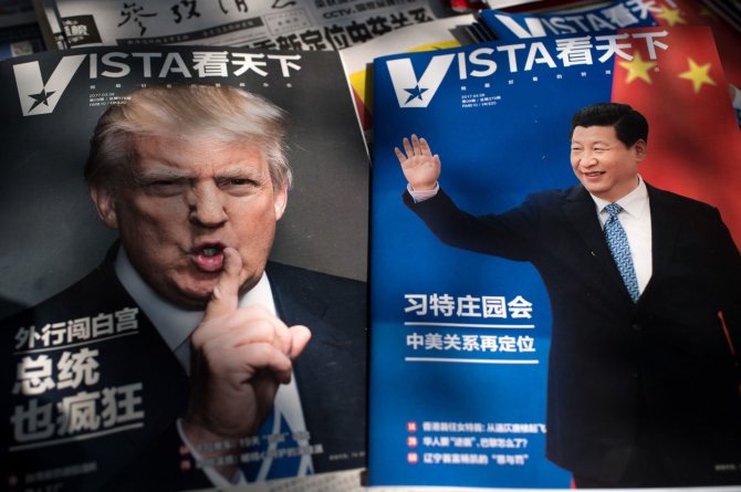 AFP/„Scanpix“ nuotr./Donaldas Trumpas ir Xi Jinpingas