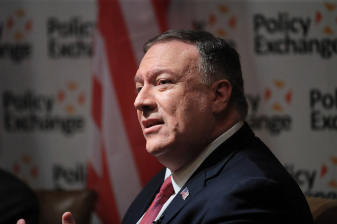 „Scanpix“/„PA Wire“/„Press Association Images“ nuotr./Mike'as Pompeo