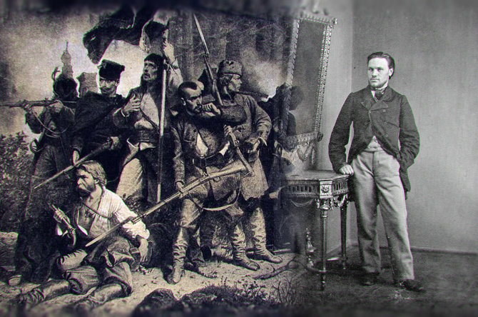 15min koliažas/1863 m. sukilimo dalyviai ir vienas iš vadų Konstantinas Kalinauskas