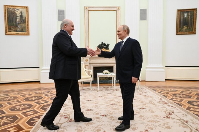 ZumaPress/Scanpix/Aliaksandras Lukašenka ir Vladimiras Putinas