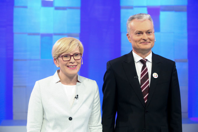 Vidmanto Balkūno / 15min nuotr./LRT debatai. Ingrida Šimonytė ir Gitanas Nausėda. 