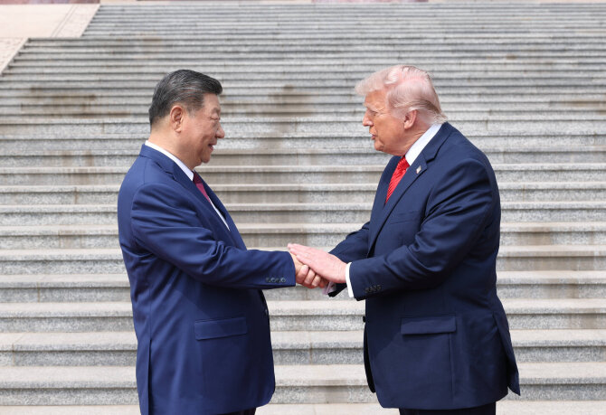 SIPA/ „Scanpix“/Xi Jinpingas, Donaldas Trumpas