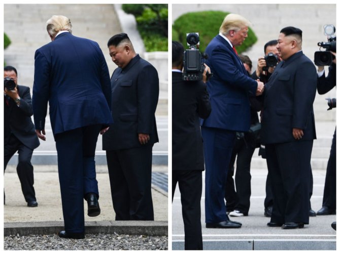 AFP/„Scanpix“ nuotr./Donaldas Trumpas ir Kim Jong Unas