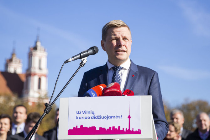 Luko Balandžio / 15min nuotr./Remigijus Šimašius pristatė savo sprendimą antrą kartą kandidatuoti į Vilniaus mero postą