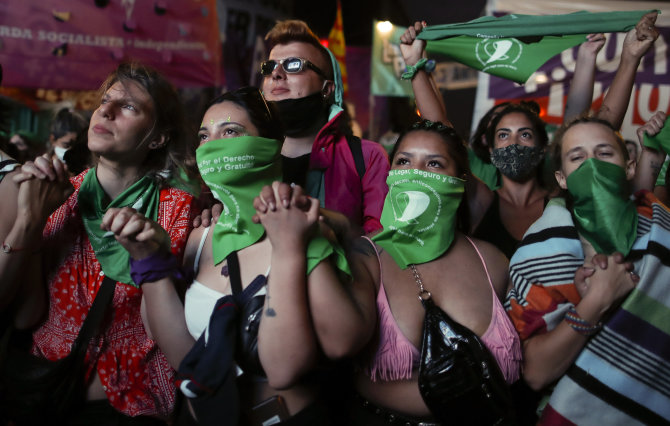 „Scanpix“/AP nuotr./Legalių abortų šalininkai Argentinoje