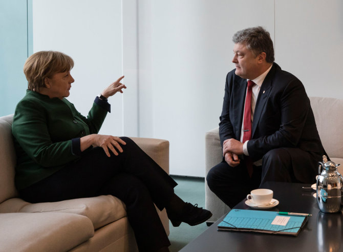 „Sputnik“/„Scanpix“ nuotr./Angela Merkel ir Petro Porošenka