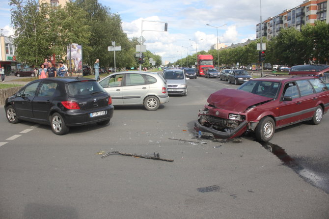 Tomo Markelevičiaus nuotr./Avarija Panevėžyje