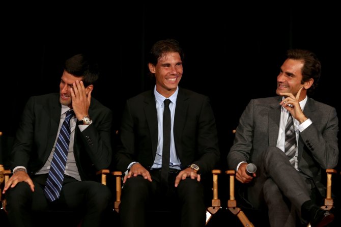 „Scanpix“ nuotr./Novakas Džokovičius, Rafaelis Nadalis ir Rogeris Federeris
