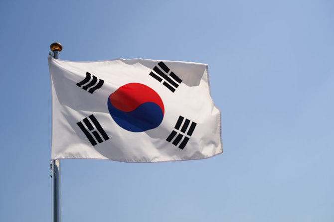 123RF.com nuotr./Pietų Korėjos vėliava
