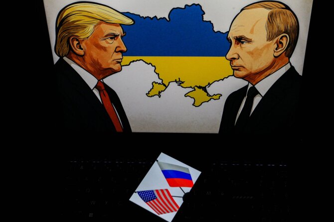 Donaldas Trumpas ir Vladimiras Putinas / Yassine Mahjoub/SIPA / Yassine Mahjoub/SIPA