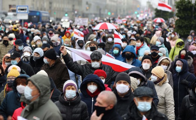 AFP/„Scanpix“ nuotr./Protestai Baltarusijoje