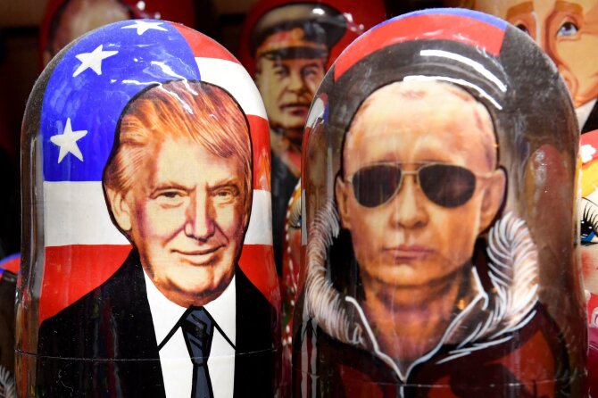 AFP/ „Scanpix“/Donaldas Trumpas, Vladimiras Putinas