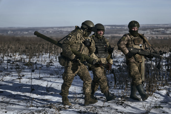 „Scanpix“/AP nuotr./Ukrainos kariai prie Soledaro