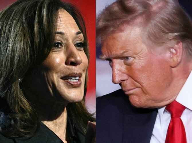 AFP/„Scanpix“ nuotr./Kamala Harris ir Donaldas Trumpas