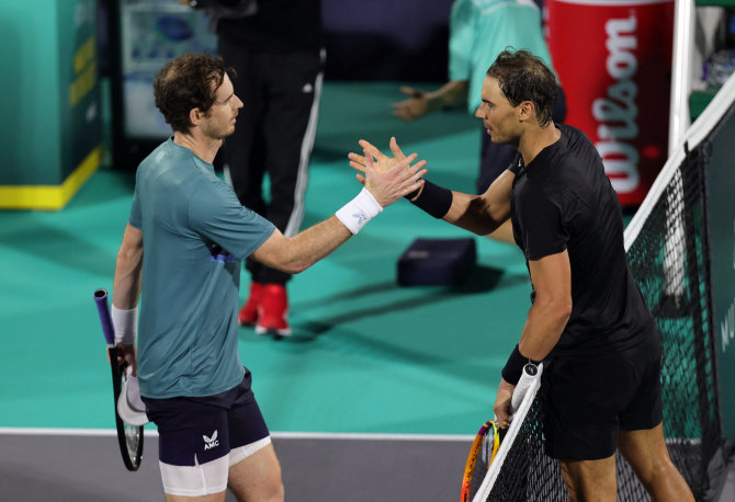 „Reuters“/„Scanpix“ nuotr./Andy Murray ir Rafaelis Nadalis