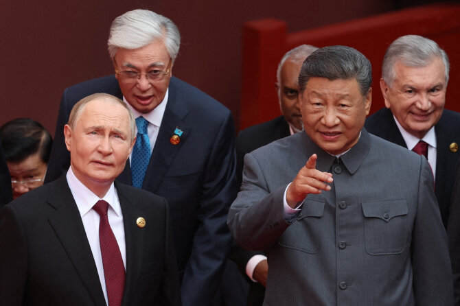 AFP/ „Scanpix“/Vladimiras Putinas, Xi Jinpingas