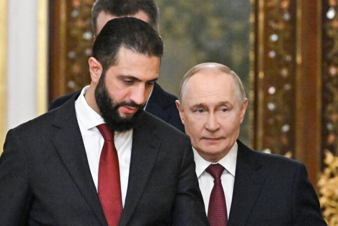 Ahmedas al Sharaa ir Vladimiras Putinas / Sergei Bobylev / ZUMAPRESS.com