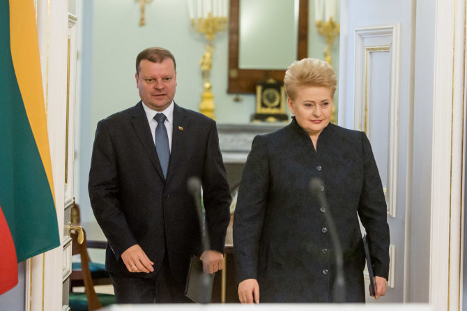 Juliaus Kalinsko / 15min nuotr./Saulius Skvernelis ir Dalia Grybauskaitė
