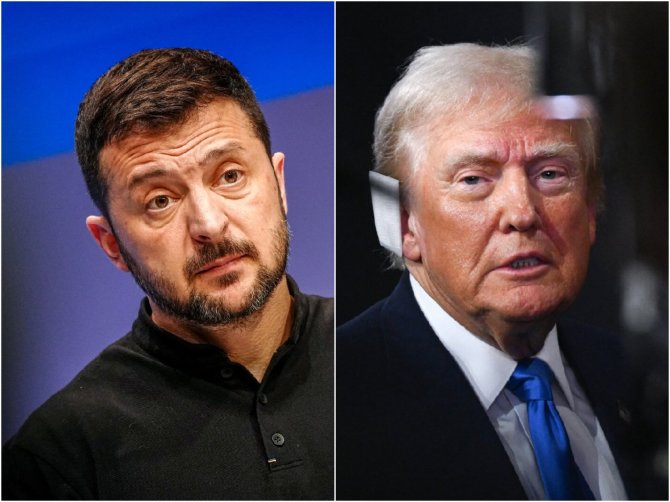 15min fotomontažas/Volodymyras Zelenskis ir Donaldas Trumpas