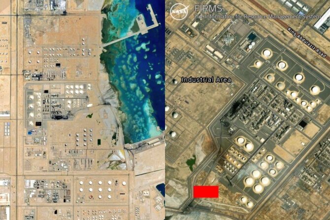 Egypt's Intel Observer nuotr./Ataka prieš Saudo Arabijos naftos perdirbimo gamyklą