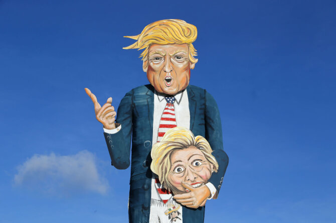 „Scanpix“/„PA Wire“/„Press Association Images“ nuotr./Donaldo Trumpo iškamša