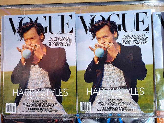 Vida Press nuotr./Harry Stylesas ant britiškojo „Vogue“ viršelio