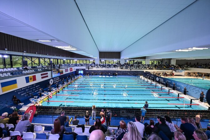 Dariaus Kibirkščio/LTU Aquatics nuotr./Lietuvos plaukimo čempionato akimirka