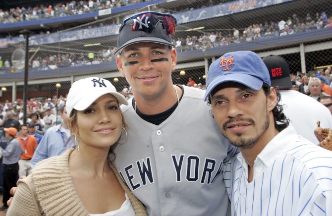 Vida Press nuotr./Jennifer Lopez, Alexas Rodriguezas ir Marcas Anthony (2005 m.)