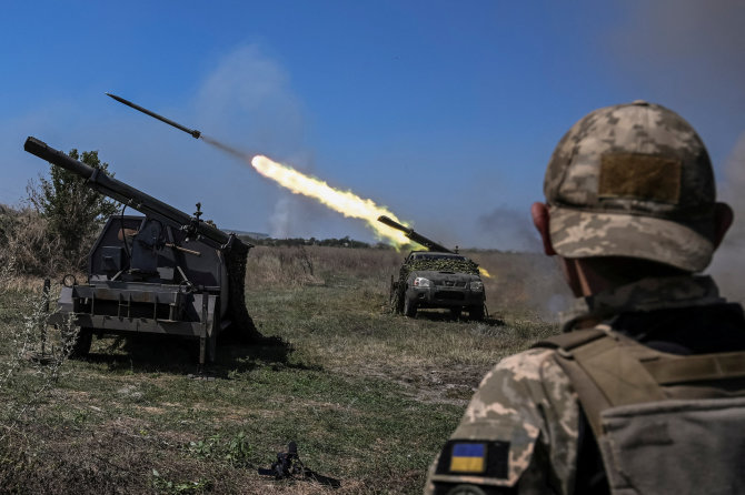 „Reuters“/„Scanpix“/Ukrainos kariai Zaporižioje