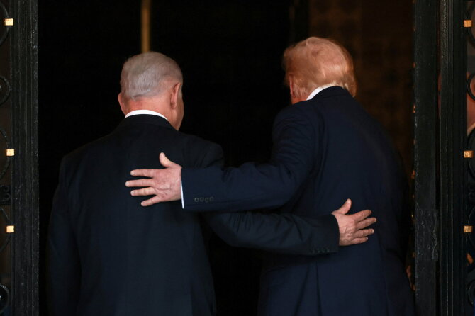 Reuters/Scanpix/Benjaminas Netanyahu ir Donaldas Trumpas