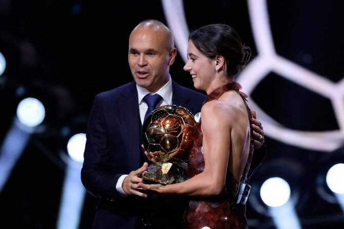AFP/„Scanpix“ nuotr./Andresas Iniesta, Aitana Bonmati