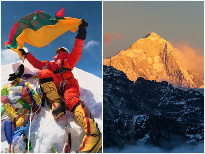 „Seven Summit Treks“ / „Shutterstock“ nuotr. / „15min“ fotomontažas / Agnė Subelytė įkopė į Makalu