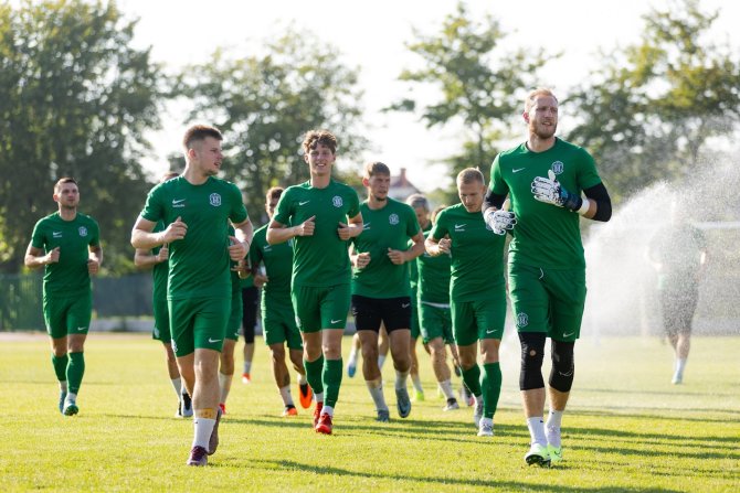 Elvio Žaldario nuotr./Vilniaus „Žalgirio“ futbolininkai treniruojasi Ochride