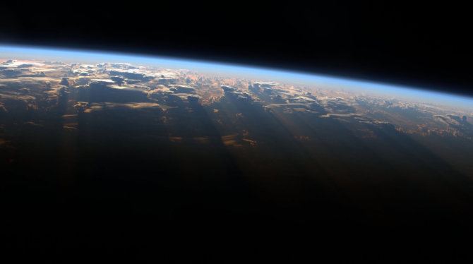 „Scanpix“/„Sipa USA“ nuotr./Žemė matoma iš tarptautinės kosminės stoties