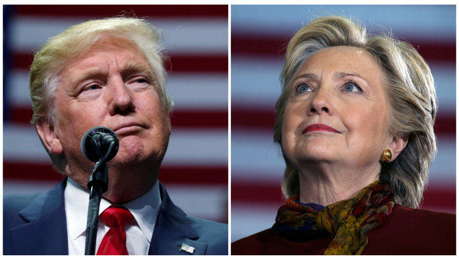 „Reuters“/„Scanpix“ nuotr./Donaldas Trumpas ir Hillary Clinton