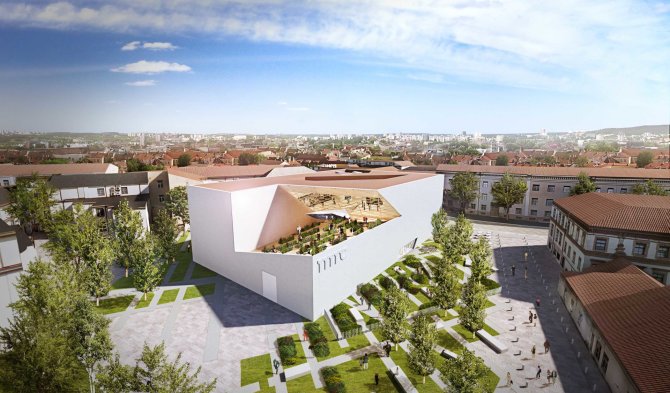 Vilniaus sav./Sauliaus Žiūros nuotr./Architektas Danielius Libeskindas Vilniuje pristatė Modernaus meno centro muziejaus pastato projektą