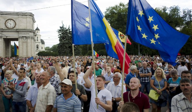 AFP/„Scanpix“ nuotr./Protestai Moldovoje