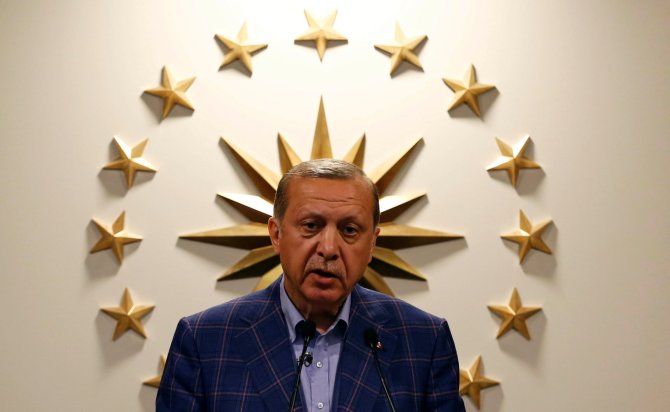 „Reuters“/„Scanpix“ nuotr./Turkijos prezidentas Recepas Tayyipas Erdoganas